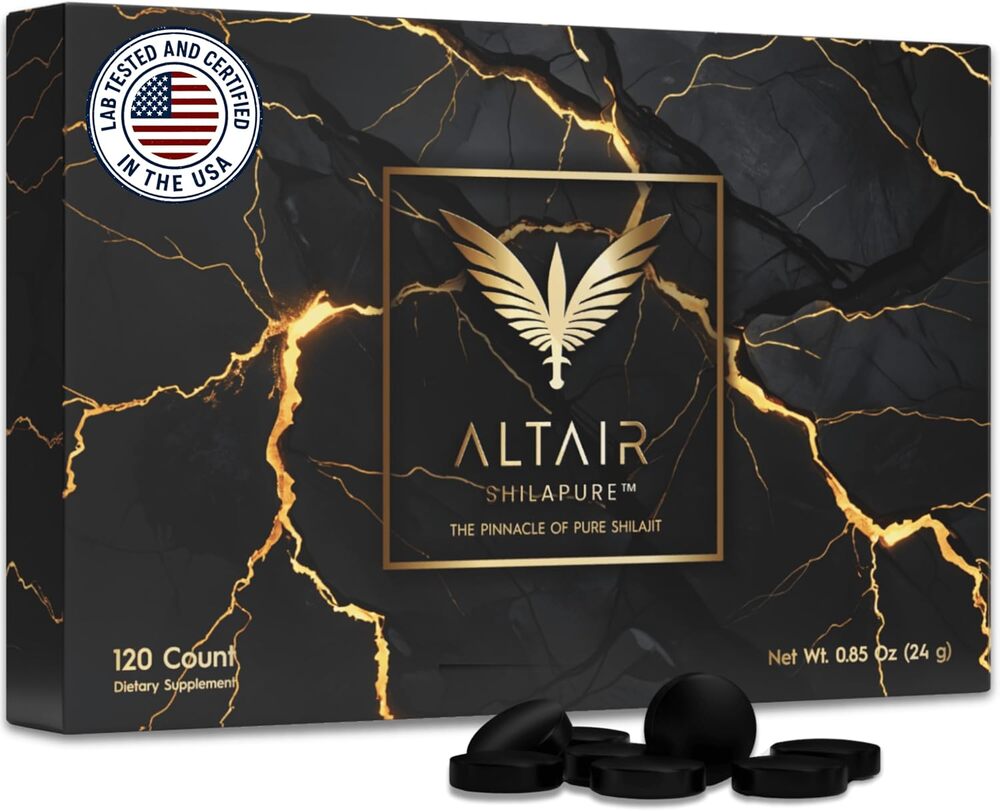 Altair Shilapure 100% Pure Shilajit Tablets | 24,000MG | 85+ Trace Minerals, 120